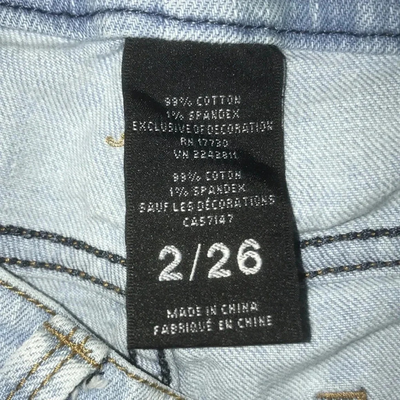 MOSSIMO High rise denim short shorts lace details blue Y2K daisy dukes size 2 - Picture 4 of 4